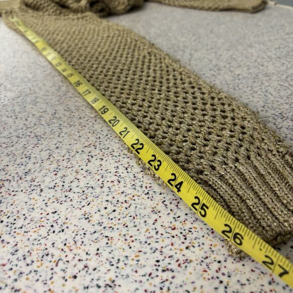 Vintage Guess Collection Women’s Eyelet Gold Sweater Turtleneck 90’s Y2K Medium - Picture 8 of 8